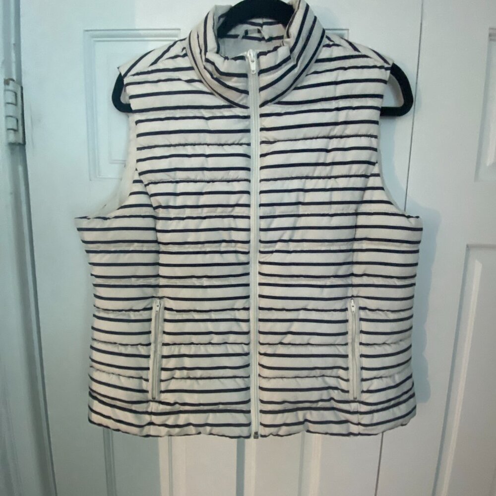 Women's navy and white striped vest size Large